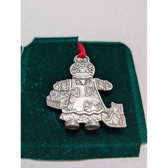 Longaberger Pewter Ornaments Roger & Ginger Gingerbread People Y2K 2000 73369 - Picture 3 of 9